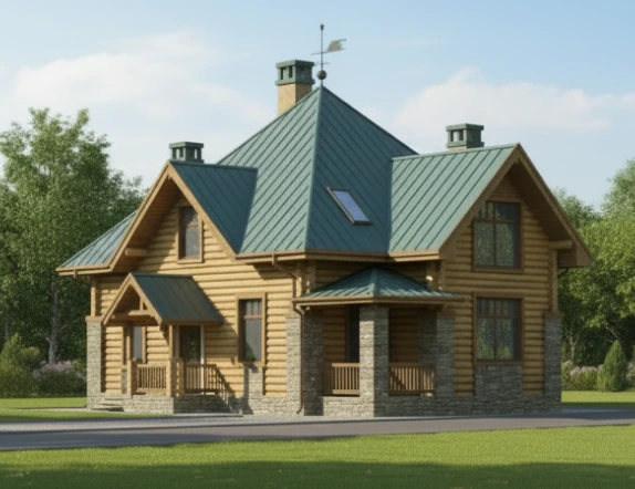 Проект каркасного дома с мансардой 128 м2