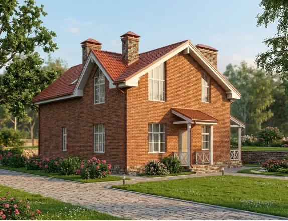 Проект двухэтажного дома из керамзитобетона 146 м²