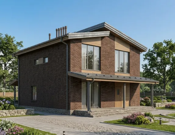 Проект двухэтажного дома из керамзитобетона 216 м²