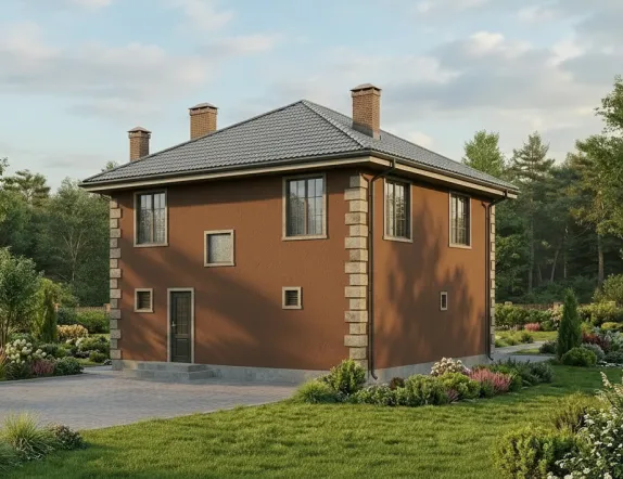 Проект дома из керамзитобетона 132 м²