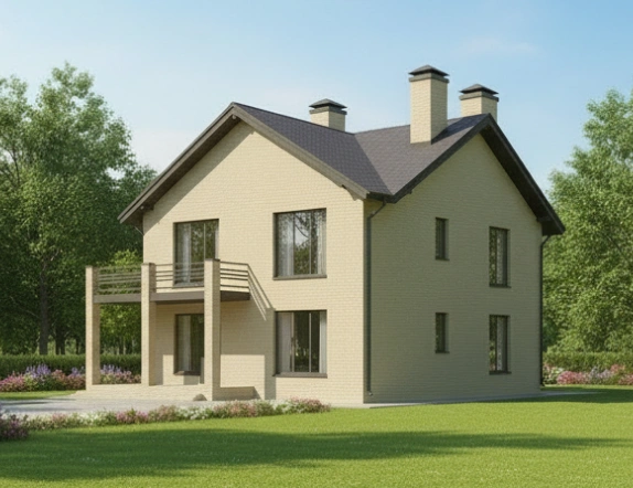Проект двухэтажного дома из керамзитобетона 154м²