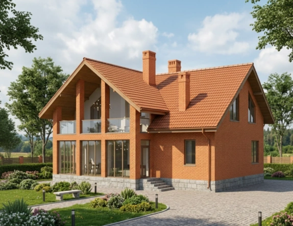 Проект дома из кирпича 185 м2