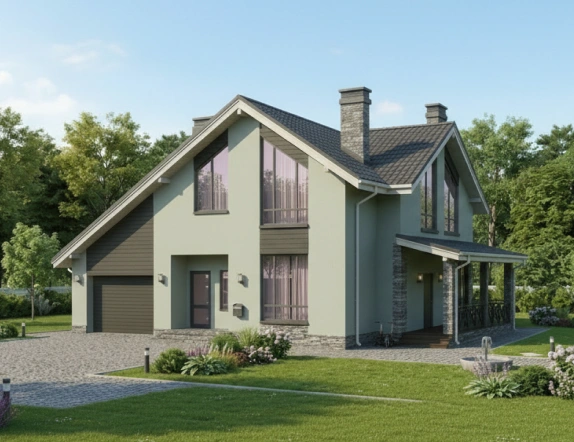 Проект двухэтажного дома из керамзитобетона 139 м²
