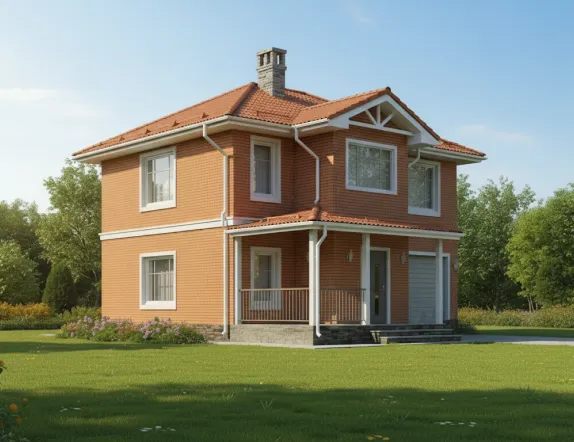 Проект двухэтажного дома из кирпича 230 м2