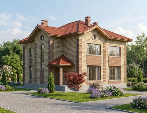 Проект дома из кирпича 176 м2