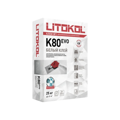 Litokol Litoflex K80, эластичный плиточный клей, 25 кг