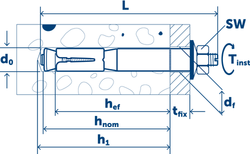 Sormat Анкер LIEBIG B для высоких нагрузок оцинкованный M16-25/100/100