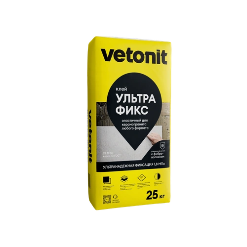 Vetonit Ultra Fix, усиленный плиточный клей, 25 кг